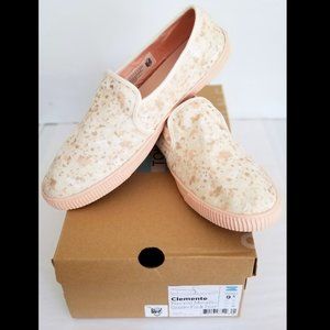 Toms Clemente Womens Natural Metallic Granite Fleck Print Size 9.5 EUC